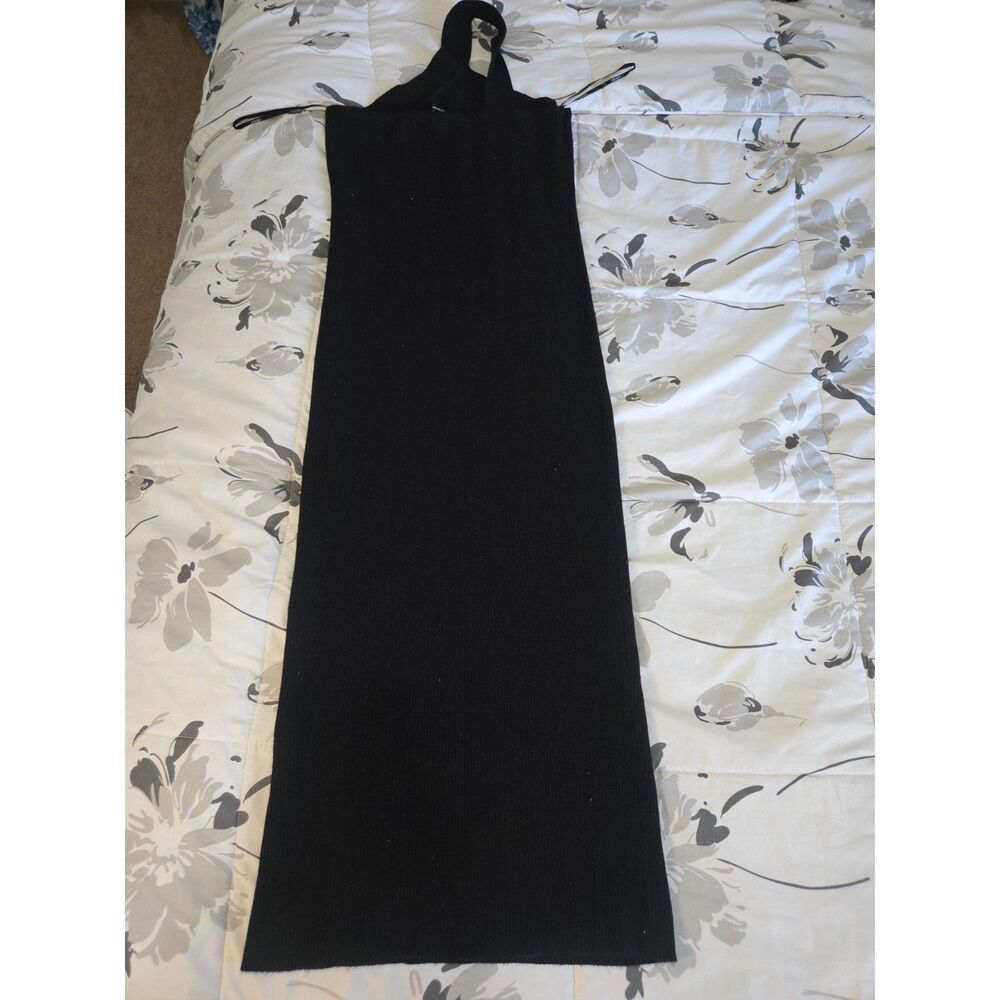 Forever 21 Women’s XL Black Ribbed Knit Maxi Dress Strappy Sleeveless Bodycon